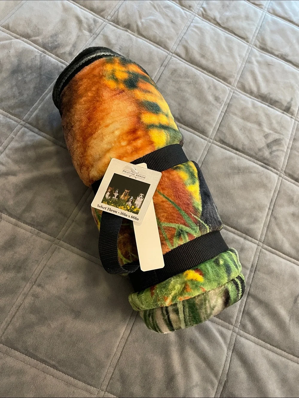 Pet Dog Throw in Orange and Yellow Tie-Dye